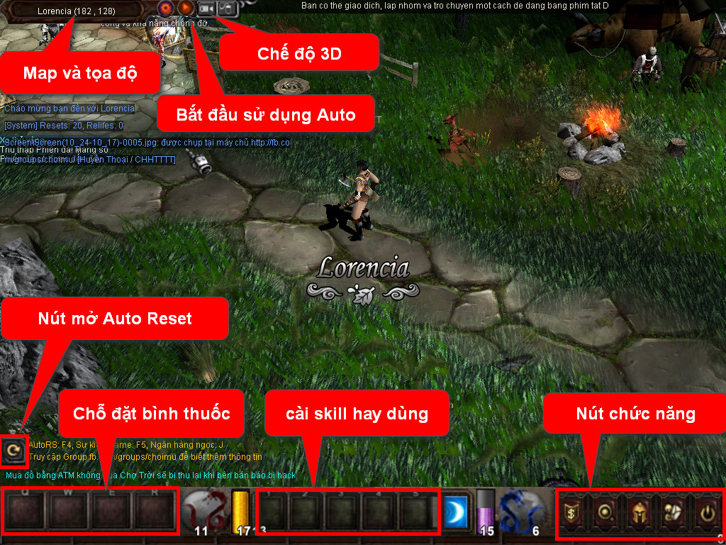 Chức năng chính của Game MU Thiên Ma Chức năng chính của Game MU Thiên Ma