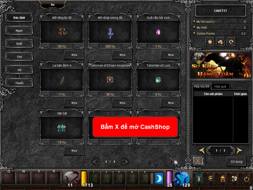 Chức năng chính của Game MU Thiên Ma Chức năng chính của Game MU Thiên Ma