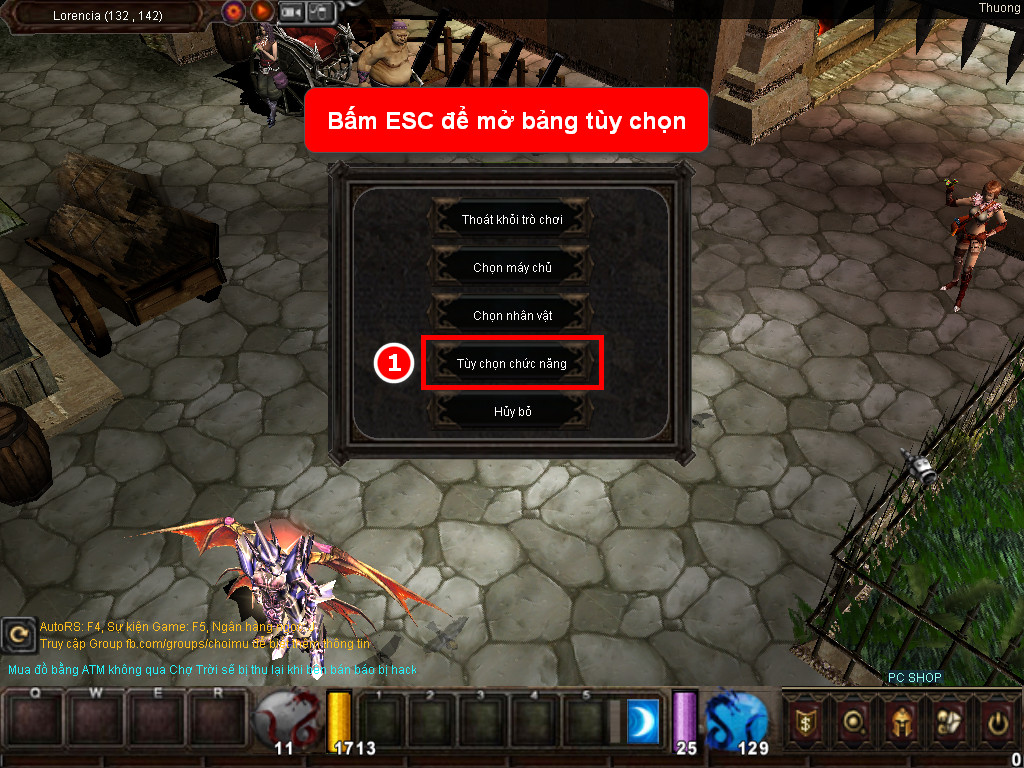 Chức năng chính của Game MU Thiên Ma Chức năng chính của Game MU Thiên Ma